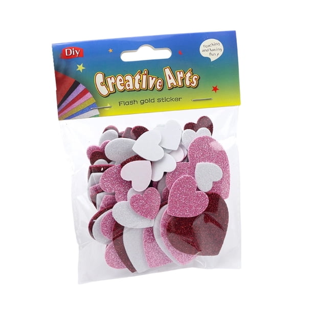Eva Foam Glue Glitter Foam Stickers 60 Pcs 15x11 cm, Pegatinas de Vacaciones Del Día de San Valentín para Artesanías de Bricolaje, Scrapbook, Decoración Del Hogar, Decoración Adhesiva