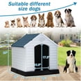 thumbnail image 2 of Plastic Dog House 28 inch Indoor Outdoor Dog Houses with Elevated Floor, All Weather Waterproof Doghouse, Easy to Assemble,Ventilation Design Pet House, 2 of 7