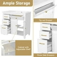 thumbnail image 5 of Christopher Knight Home 36" Bathroom Vanity with Sink, Tip-out Drawers & Gold Metal Handles, White, 5 of 11