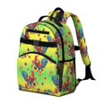 thumbnail image 2 of Rooster and Sunflower Green Pattern Cute School Backpack Bag for School with Padded Back and Adjustable Shoulder Straps 15.25"x11.5"x5.25", 2 of 5