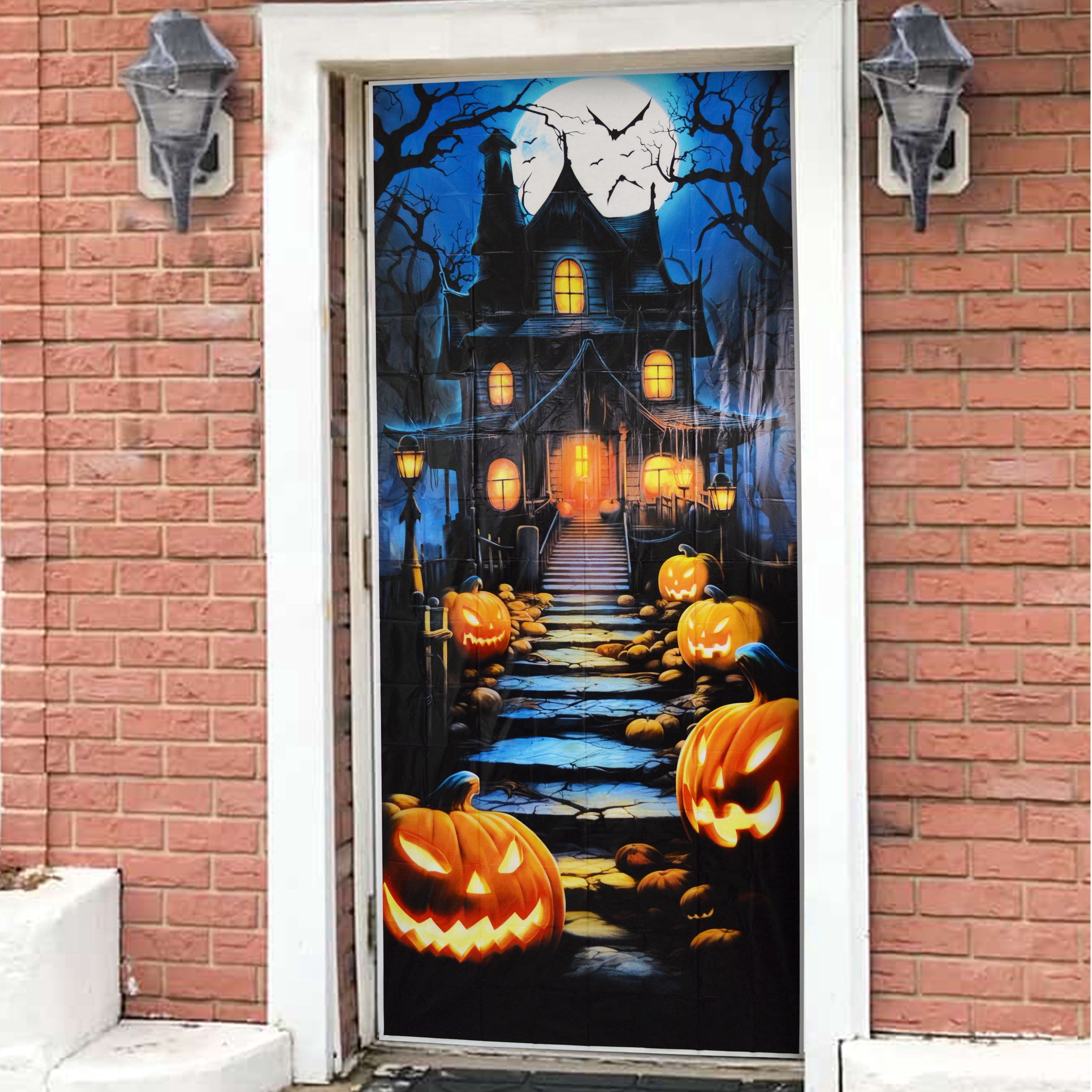 Haunted House Door Cover Decoration, Multicolor, 30" x 72", Halloween by Way To Celebrate