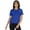 Blue, variant on Short Sleeve Round Neck T-Shirts For Women Casual Summer Tee Top
