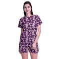 thumbnail image 1 of Moomaya Womens Printed Tee and Shorts Pajama Set PJs,Short Sleeve Sleepwear Nightwear S-XXL, 1 of 7