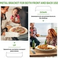 thumbnail image 2 of Gyreuni Pizza Stone Set,13" Pizza Stone for Oven with Steel Scraper& Metal Rack/Handle & Pizza Peel(OAK),& 10pcs Cooking Paper,for Home Cooking Pizza or Bread, 2 of 9