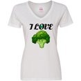 thumbnail image 3 of Inktastic I Love Broccoli Women's V-Neck T-Shirt, 3 of 5