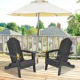 thumbnail image 3 of Gymax 2PCS Patio Folding Adirondack Chair Weather Resistant Cup Holder Yard Black, 3 of 8