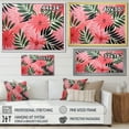thumbnail image 5 of Designart "Tropical Jungle Reverie Pink Florals III" Oversized Floral Framed Wall Art - Traditional Pink Palms & Palm Trees Living Room Framed Canvas Art, 5 of 7