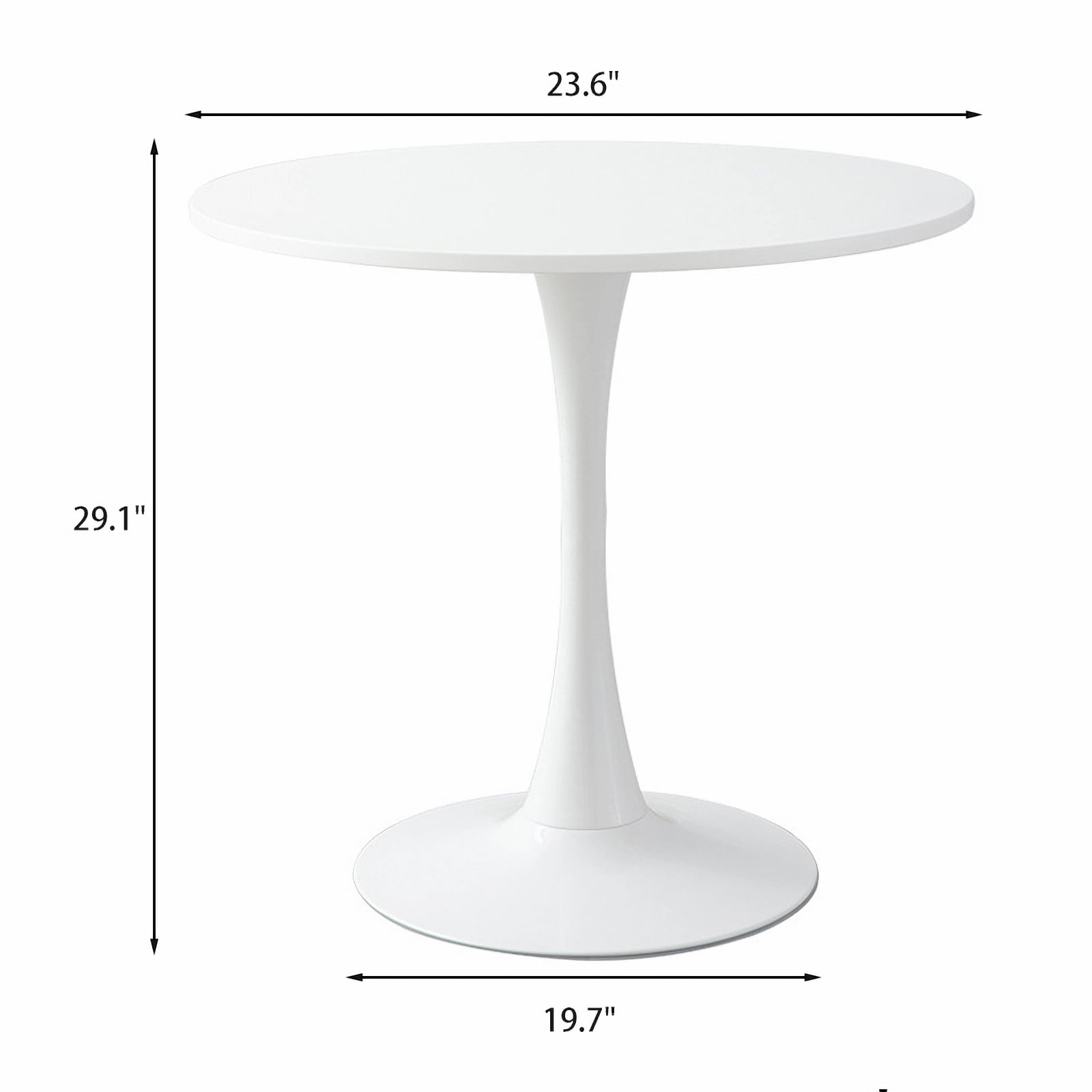 Miniyam 23.6" Round Dining Table, Small Wood Breakfast Table for Apartment, Kitchen or Studio, Modern Compact Dining Table for 2, Soft White