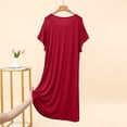 thumbnail image 5 of Pafei Tyugd Nightshirts for Women Soft Breathable Short Sleeve Mini Nightdress Lightweight Casual Round Neck Pajama Dress Ladies Nightgowns Loungewear Wine XL, 5 of 8