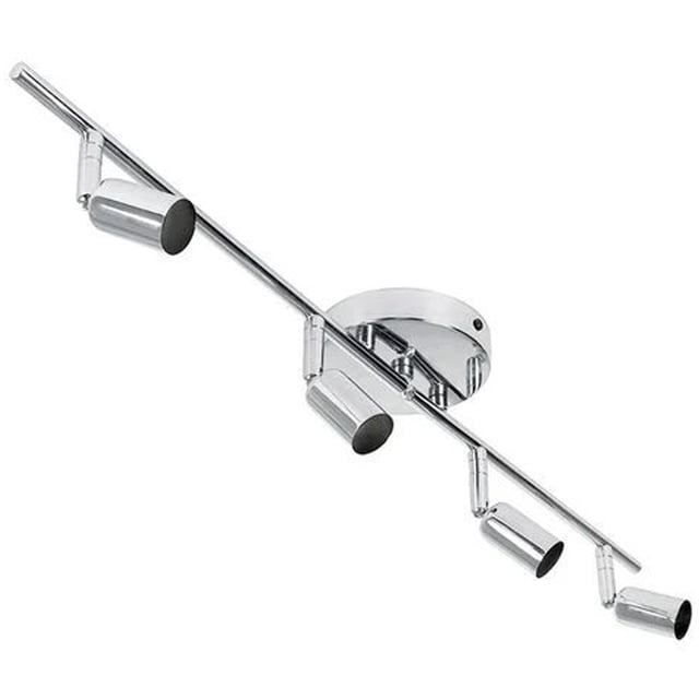 Interior Ceiling Track Lighting, Matt Nickel Finish, Contemporary Design for Living Room Dining Room, Adjustable Tilt Rotation Dimmable Directional Light, Standard Canopy with Adjustable Threaded Rods