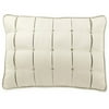 OLDCanopy Embroidered Box Pleat Pillow, Stone Beige