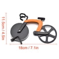 thumbnail image 2 of Amdohai Coupe-Pizza en Acier Inoxydable Coupe-Pizza à Deux Roues en Forme de Vélo Outil de Coupe-Pizza Rose, 2 of 8