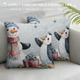 thumbnail image 3 of Orinice Snowman Penguin Presents Graphic Decorative Cushion Throw Pillow Cover for Home Living Room Sofa Bedroom, Christmas Winter Pillowcase 1PC 20x20in, 3 of 5