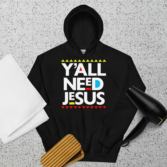 YALLNEEDJESUS Hoodie (Black, S)