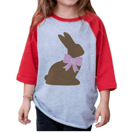 

7 ate 9 Apparel Girls Happy Easter Shirts - Chocolate Bunny Red Shirt 4T