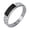 Sliver, variant on Stainless Steel Pinky Ring for Men Women Black Rectangle Inlay Band Hammered Texture Jewelry Gift for Couple Sliver Size 12