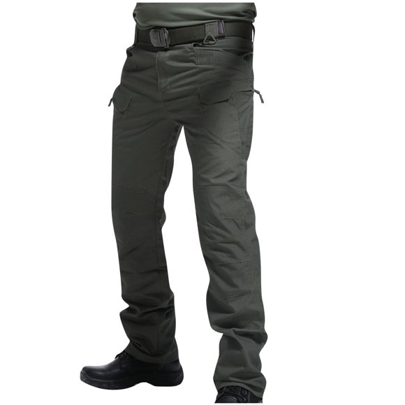 Pxkloy Pantalon Cargo Extensible pour Homme Résistant à l'Eau, Léger, Pantalon Tactique de Plein Air pour la Randonnée en Montagne avec Multiples Poches Vert,P