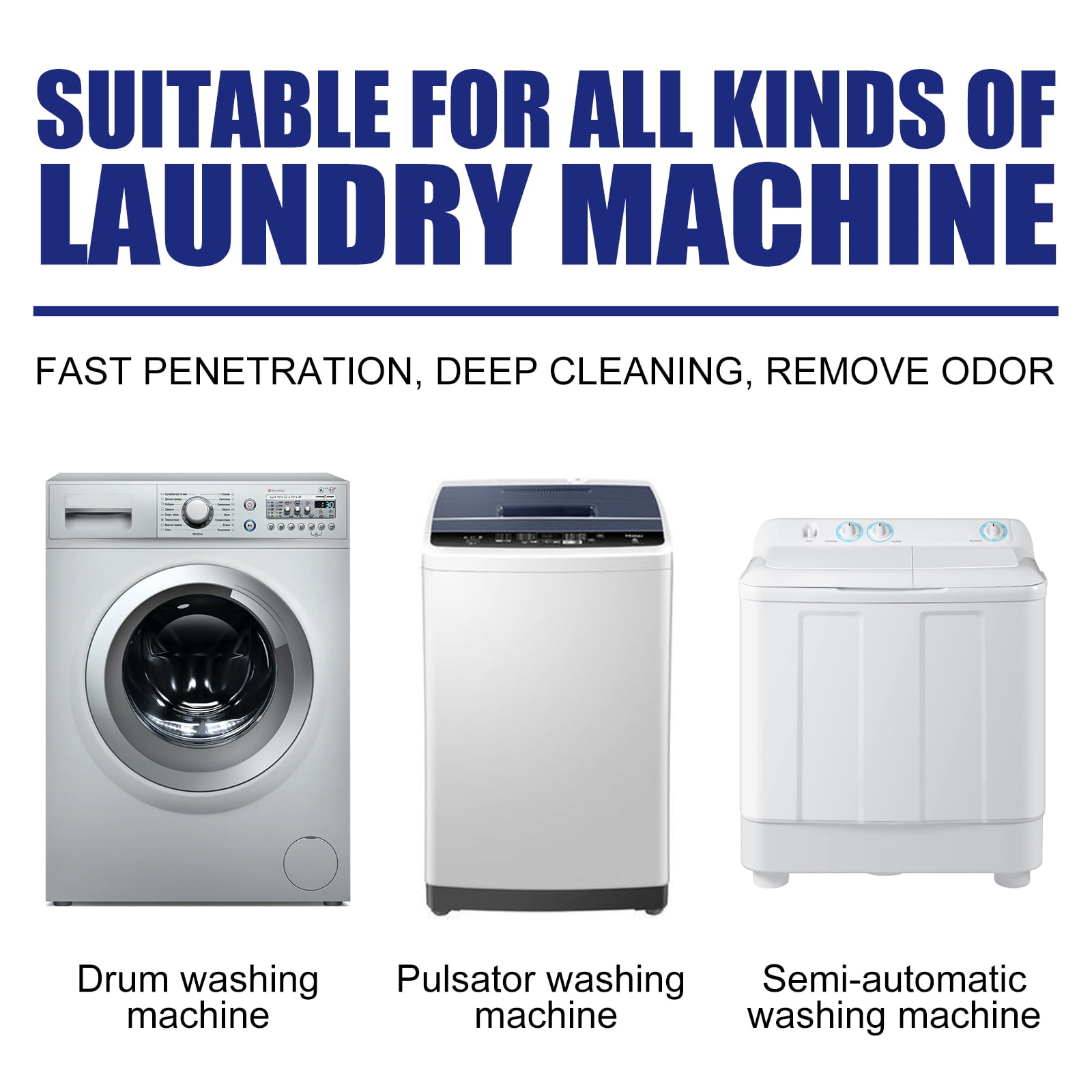 Alvantor Washing Machine Cleaning Tablets, Deep Cleaning Descaler for Front Load, Top Load & HE Washers, Remove Odor, Limescale and Grime, 12 pack