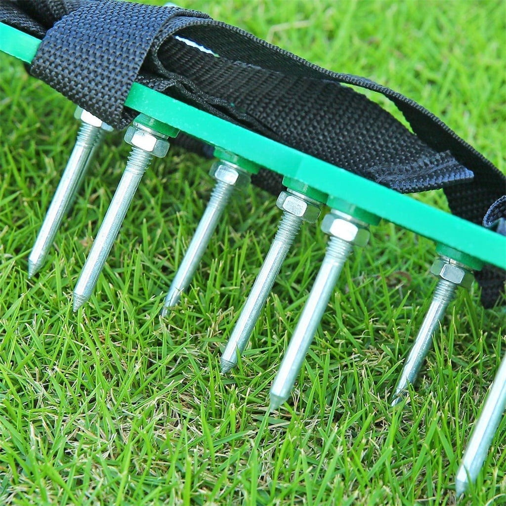 Kieccall Lawn Aerating Spike Shoes Self Leveling Epoxy Spike Shoes for Garden Lawn Soil Loosening Epoxy Projects 0.98 inch Spikes