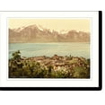 thumbnail image 2 of Historic Framed Print, Montreux Savoy Mountains Geneva Lake Switzerland, 17-7/8" x 21-7/8", 2 of 9