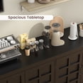 thumbnail image 5 of Winkalon 70'' Large Sideboard Buffet Cabinet, Farmhouse Kitchen Storage Cabinet with 4 Doors, Wood Coffee Bar Cabinet for Living Room, Black, 5 of 9