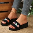 thumbnail image 6 of NexTorq Women's Flower Wedge High Heel Slide Sandals Summer Comfort Nonlip Platform Beach Sandal, Pink, 8.5, 6 of 9