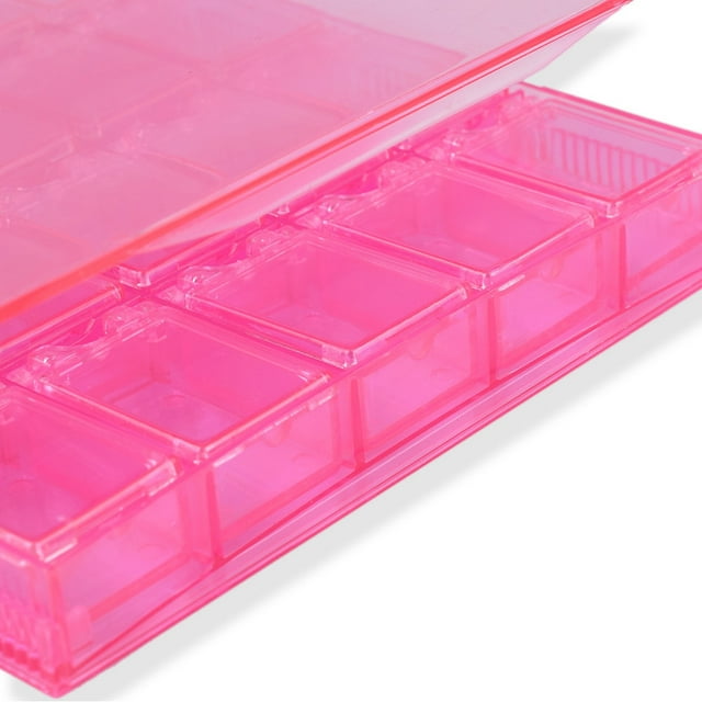 20 Grids Nail Decoration Storage Box Nail Organize Box Transparent Empty Nail Art Storage Box Rhinestone Box For Salon