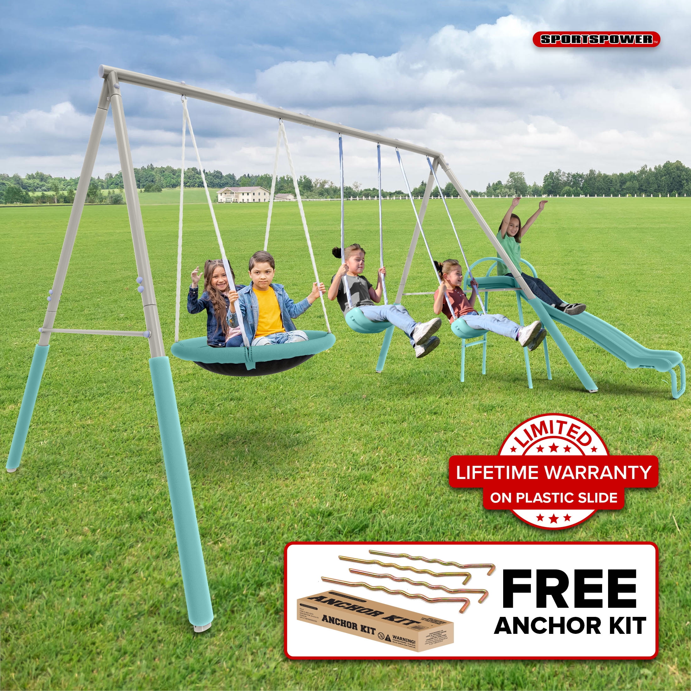 Trailside Wooden Swingset: Cedar Set with Belt Swings, Trapeze Bar