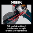 thumbnail image 2 of Makita Electric 6Amp 4" Angle Grinder, 11,000 RPM, Locking On/Off Switch, and Side Handle, 2 of 6
