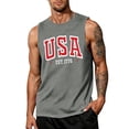 thumbnail image 2 of LNZGNM Men's American Flag Tank Tops Big and Tall Sleeveless Patriotic Shirt Muscle Graphic Tank Tops Athletic Gym Tee,Gray M, 2 of 4