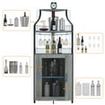 thumbnail image 4 of Kojooin Farmhouse Wine Bar Corner Cabinet with Storage, Small Buffet Sideboard with Detachable Rack and Buffet Mesh Door, Glass Rack, Liquor Coffee Bar Cupboard for Kitchen, Dining Room, 4 of 7