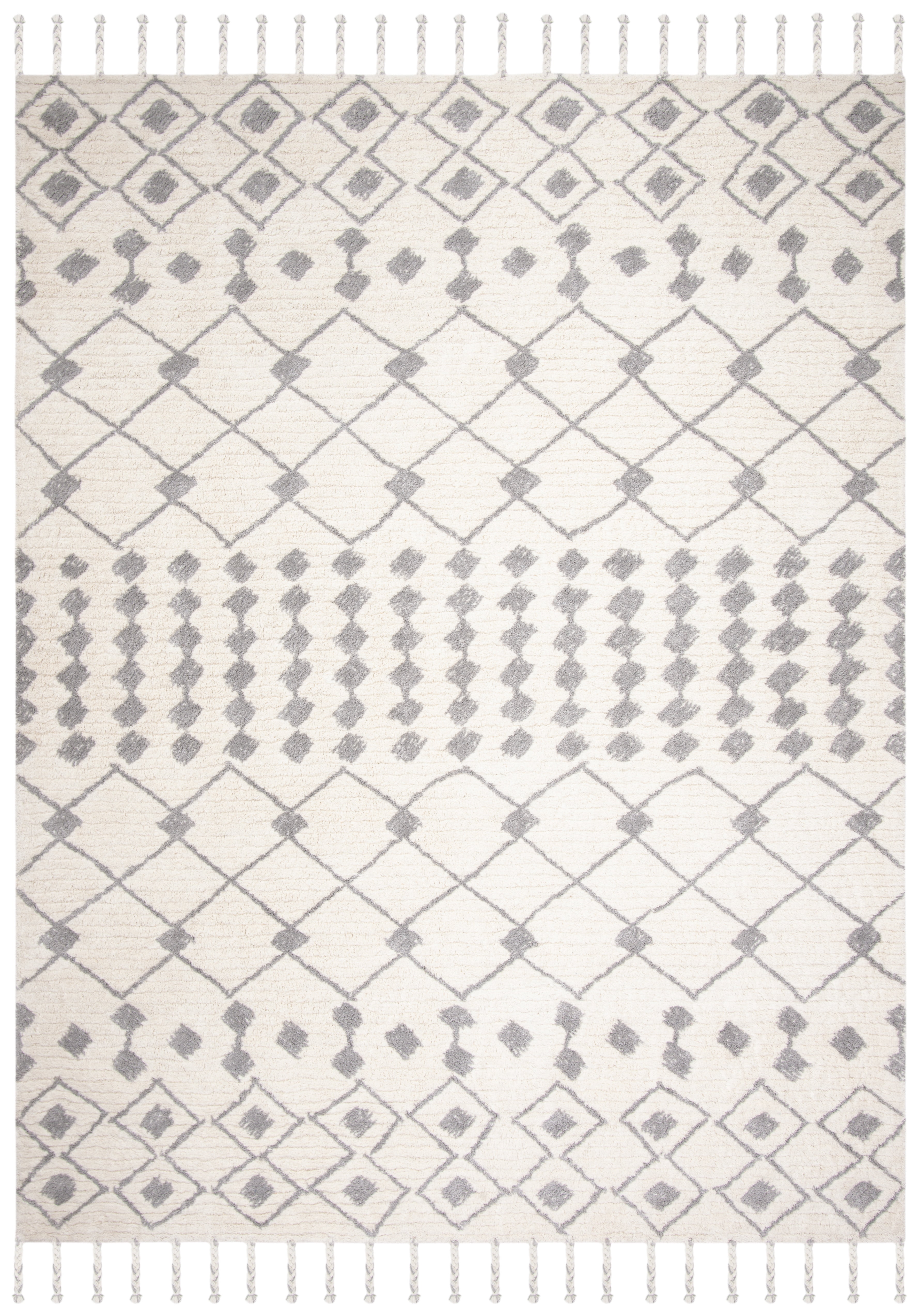 SAFAVIEH Casablanca Victoria Moroccan Wool Area Rug, Ivory/Silver, 8' x 10'