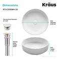 thumbnail image 5 of KRAUS Viva Round White Porcelain Ceramic Vessel Bathroom Sink with Pop-Up Drain, 15 3/4 in. D x 4 3/4 in. H, 5 of 16