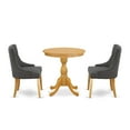 thumbnail image 2 of East West Furniture Eden 3-piece Wood Kitchen Table and Chairs in Oak, 2 of 10