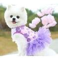 thumbnail image 3 of Dog Dresses For Small Dogs Summer Cute Tutu Princess Dress Pet Skirt Apparel Puppy Clothes Costume Peach Blossom Cat Dress Outfits 2-Pack, 3 of 4