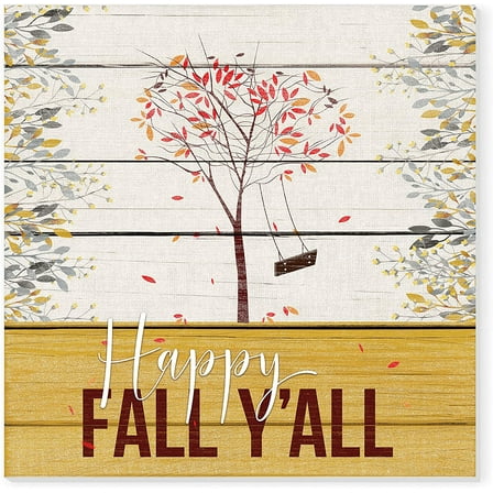 Happy Fall Y'all Wood Sign 16x16