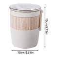 thumbnail image 3 of Bewildely Taza de desayuno de 620ml con cuchara, contenedor de agua de plástico portátil impermeable, tapa de sellado, tazas para microondas, Mostrada Blanco 620ml, 3 of 6