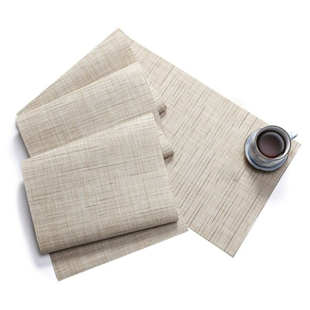 

JANGSLNG Table Runner Bamboo Texture Heat Insulation PVC Wedding Party Dining Table Runner for Bar