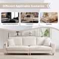thumbnail image 4 of Bonzy Home 100 inch Modern Corduroy 3-Seater Sofa, Oversized Comfy Couch with USB Charging Port, Hidden Storage, Overstuffed Backrest & Throw Pillows, White, 4 of 6