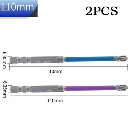 

2PCS 65/110mm Magnetic Special Slotted Cross Screwdriver Bit Electrician FPH2