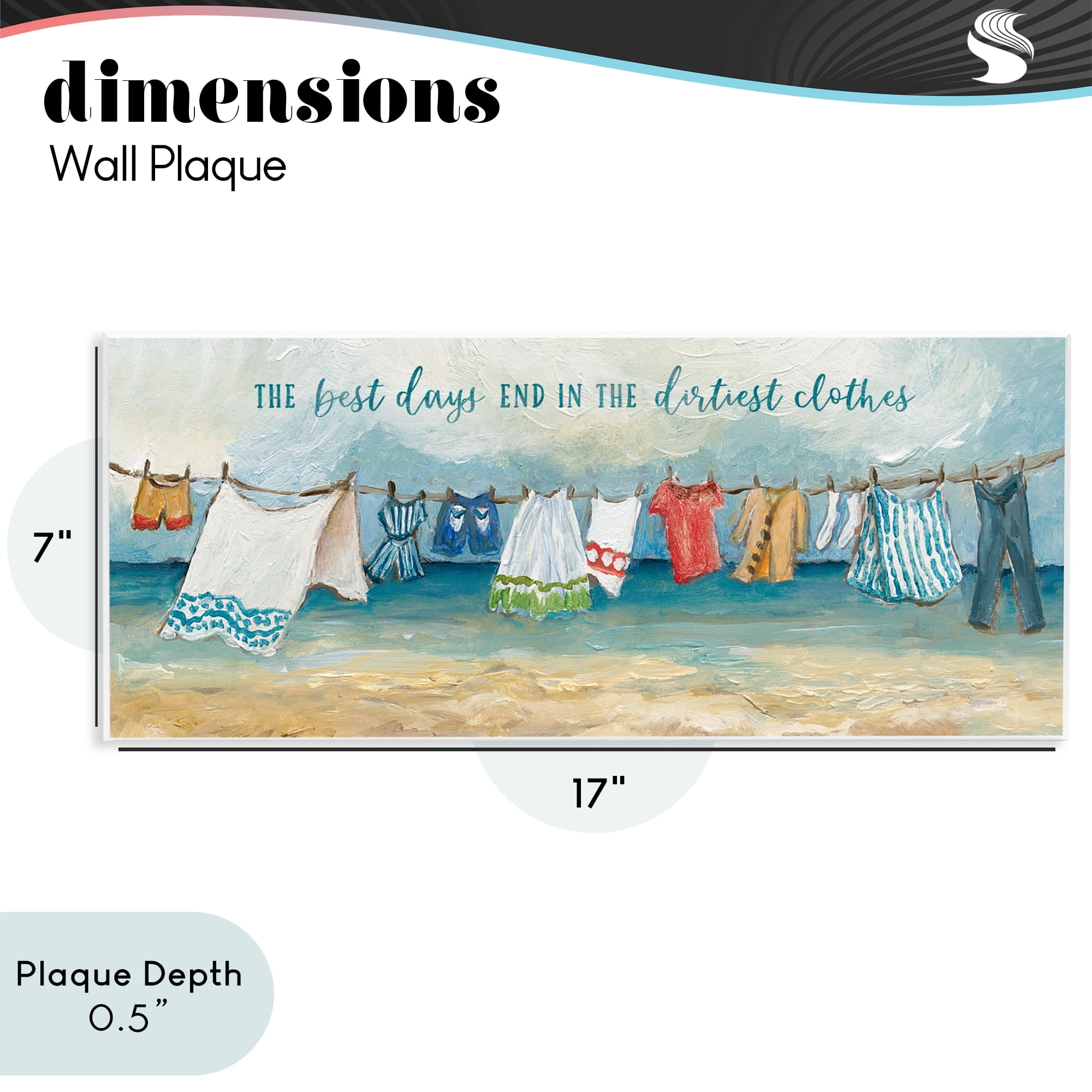 Stupell Industries Clothesline By The Sea Wall Plaque Art, design by Charlene Olson