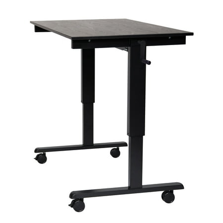 Luxor Standcf48 Bk Bo Crank Adjustable Stand Up Desk Walmart Com