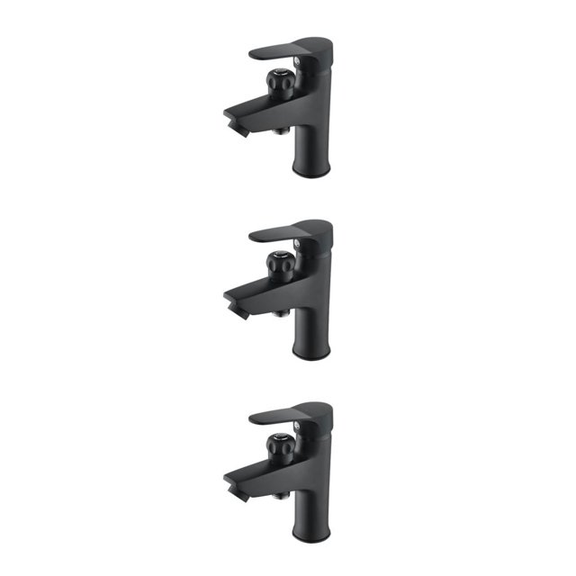 Guardoinrt Soft Outflow Dual Purpose Wash Basin Stopcock For Easy To Install Faucets Black 3Set