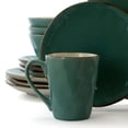 thumbnail image 3 of Elama Caribbean Tide 16 Piece Round Stoneware Dinnerware Set in Green, 3 of 9