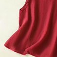 thumbnail image 6 of Women's Vest Sleeveless Cotton-Linen Plus-Size Loose-Fit Slimming T-Shirt - White/Red/Beige - M/L/XL/XXL | Yubnlvae (Red | XL), 6 of 6