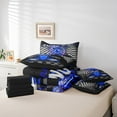 thumbnail image 4 of Erosebridal Blue Car Bedding Sets Twin Size,Extreme Sport Comforter Sets with Sheets,Geometric Buffalo Bed in a Bag Twin size,Breathable Automobile Room Decor,Reversible,7pcs, 4 of 6