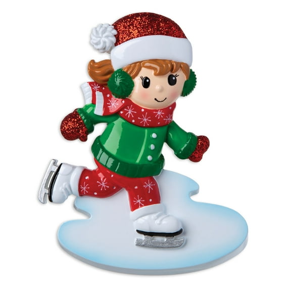 Ice Skater Girl Personalized Christmas Ornament