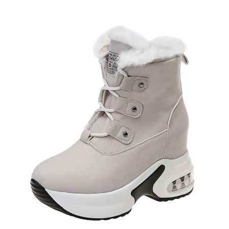 

Qufokar Mid Calf Winter Boots for Women Thick Boot Socks for Women Boots Booties Heels Wedge High Winter Winter for Women With Buckle Boots Boots Platform Zipper Women S Boots