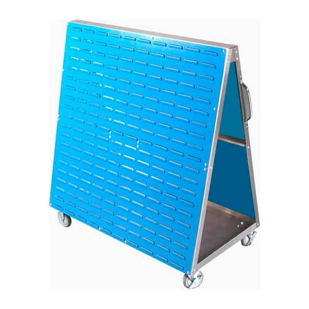 Triton Products® LocBoard 48"L x 51-1/2"H x 29-3/4"W Aluminum Frame Mobile Louvered-Panel Cart with Louvered-Panels for Hanging Bins