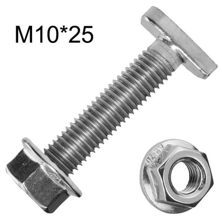 

304 Stainless Steel Hammer Head Screws with Flange Nuts M10(Pack of 20) DIN 6923